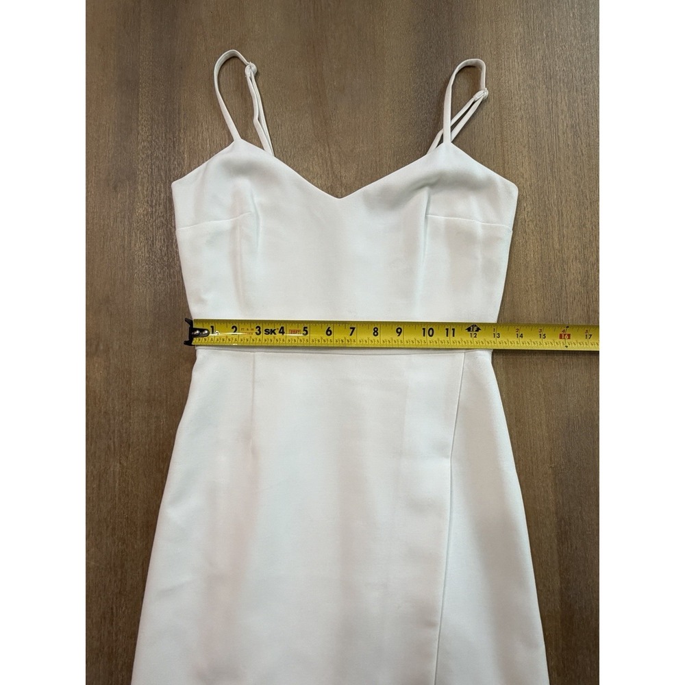 French Connection Whisper White Faux Wrap Mini Dress Size 2 Spaghetti Strap - Picture 4 of 10